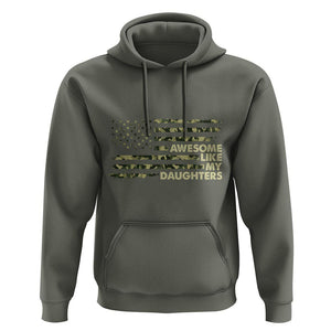 Awesome Like My Daughters Hoodie Parents' Day Camo American Flag TS02 Military Green Print Your Wear