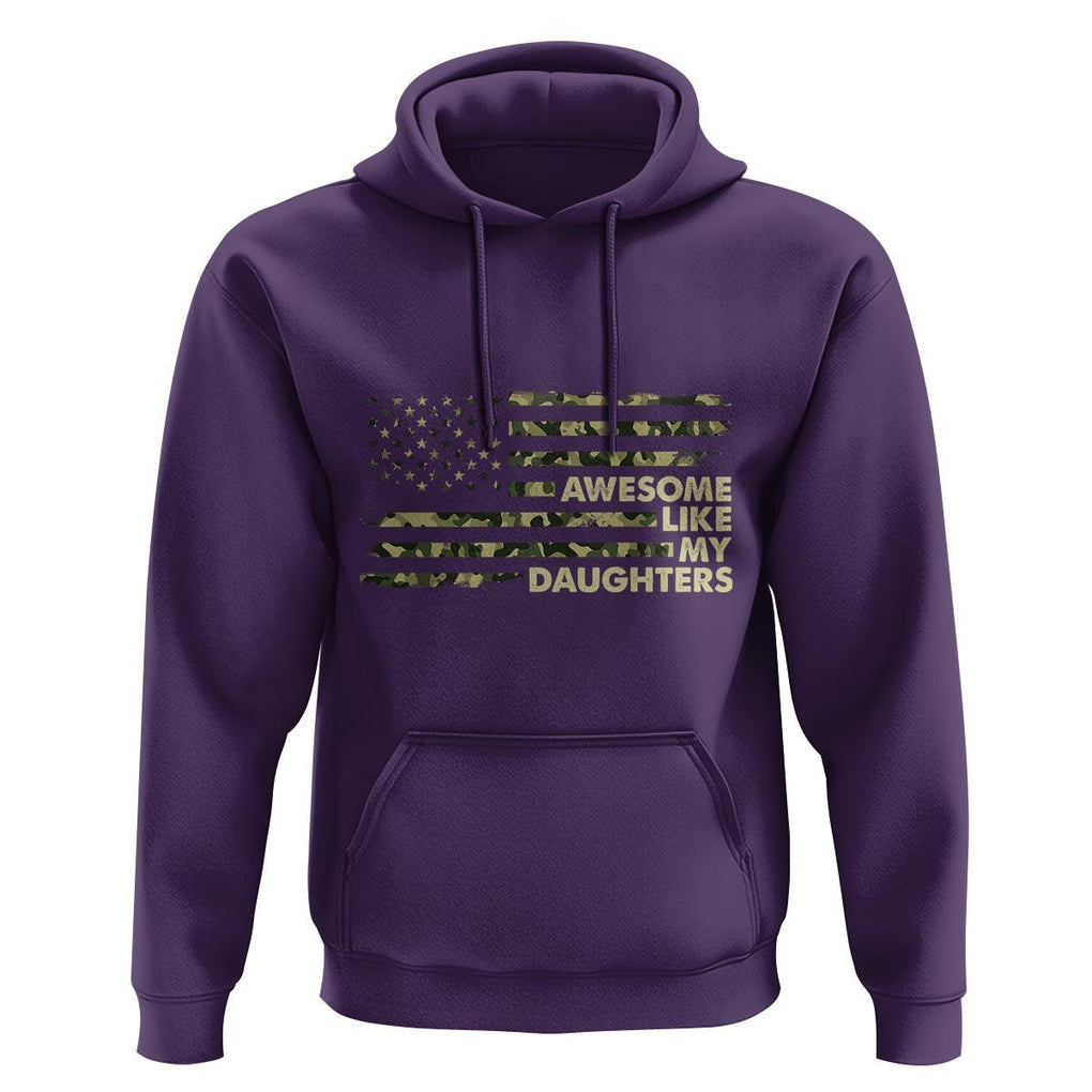Awesome Like My Daughters Hoodie Parents' Day Camo American Flag TS02 Purple Print Your Wear