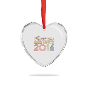 Awesome Since 2016 Heart Crystal Glass Ornament 10yr Bday Son Boy Funny 10th 10 Year Old Birthday TS10 Print Your Wear