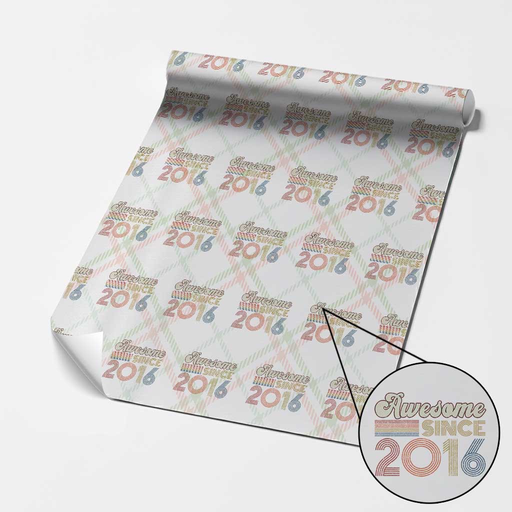 Awesome Since 2016 Wrapping Paper Roll 10yr Bday Son Boy Funny 10th 10 Year Old Birthday TS10 Christmas Plaid Print Your Wear