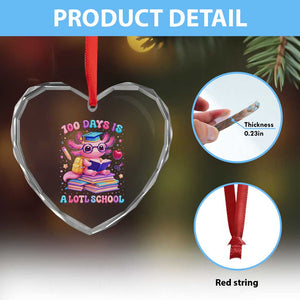 Axolotl 100 Days Of School Heart Crystal Glass Ornament 100 Days Is Alotl School TS10 Print Your Wear