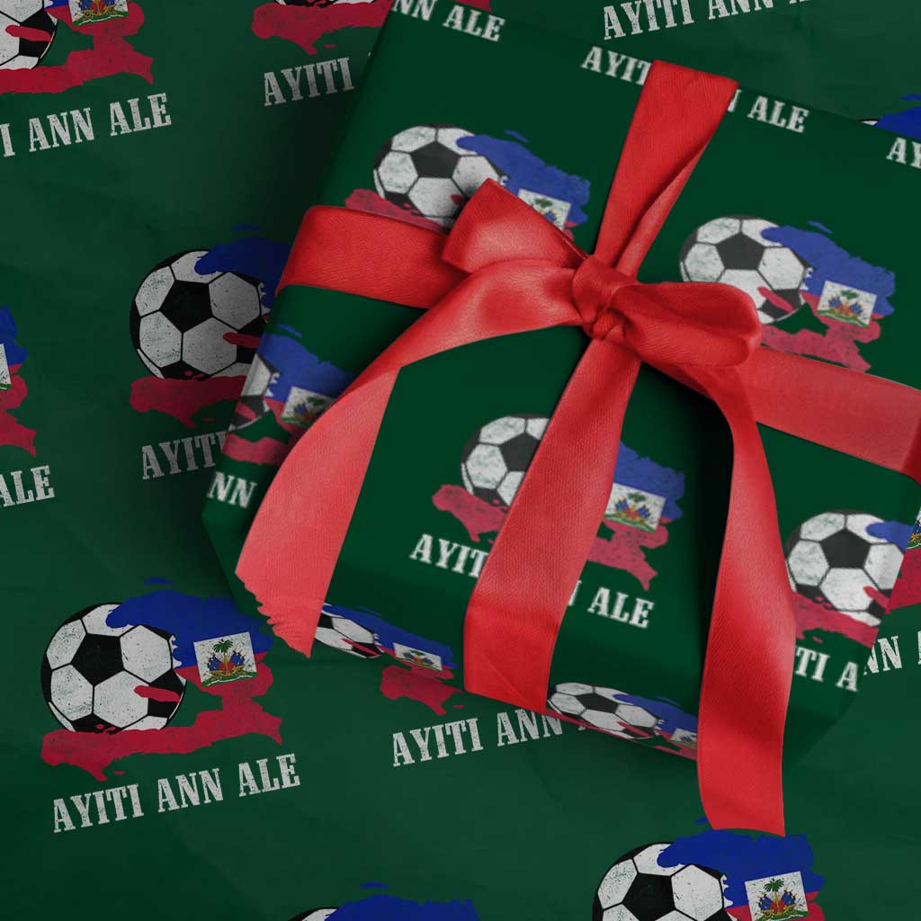 Ayiti Ann Ale Haiti Soccer Wrapping Paper Roll Haitian Football Fan Pride Flag Graphic Caribbean Sports
