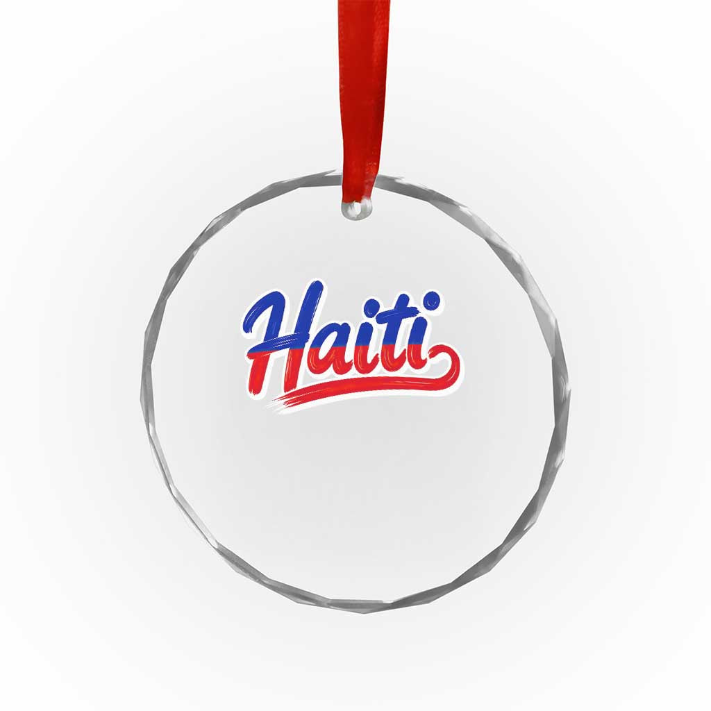 Ayiti Cheri Haiti Pride Gift For Proud Haitians Crystal Glass Ornament