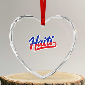 Ayiti Cheri Haiti Pride Gift For Proud Haitians Heart Crystal Glass Ornament