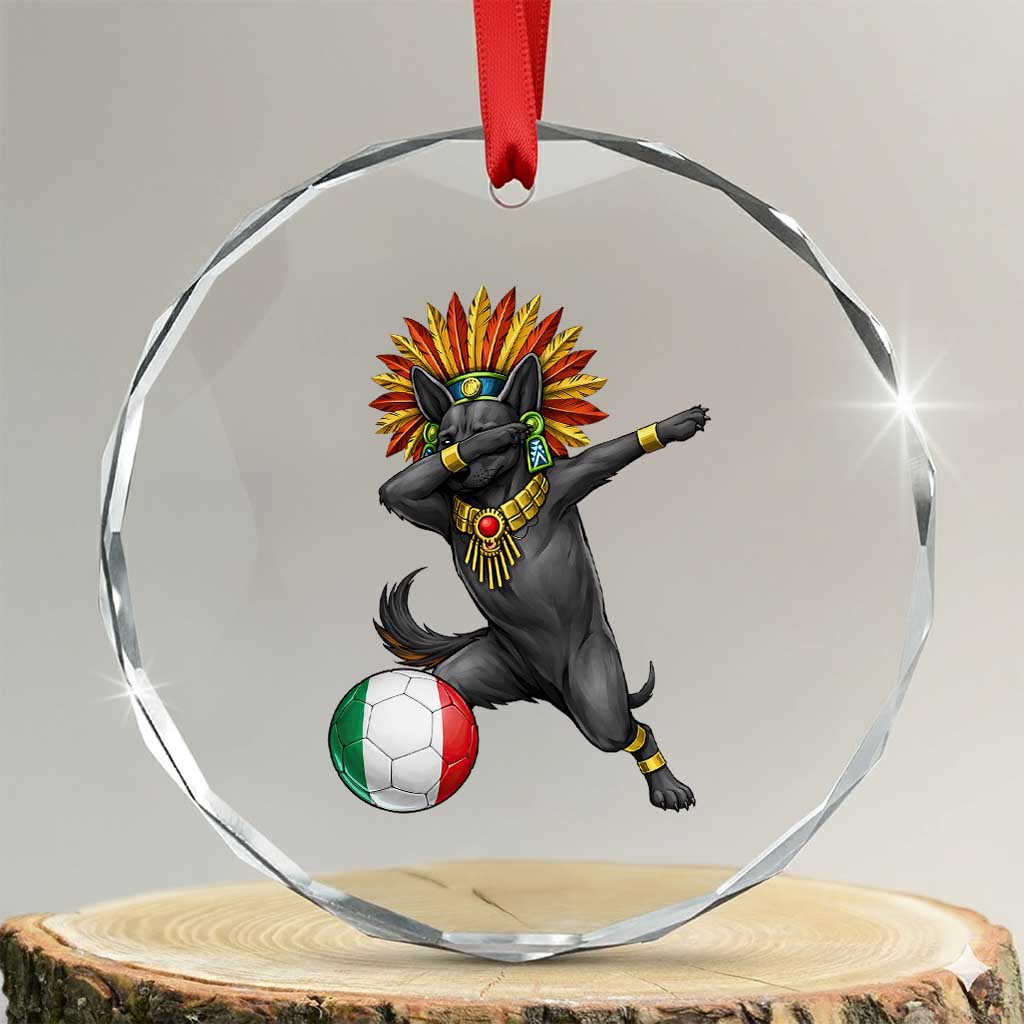 Aztec Xolo Dog Soccer Crystal Glass Ornament Mexican Heritage Fan Gift TS12 Transparent Glass 3'' Circle Print Your Wear