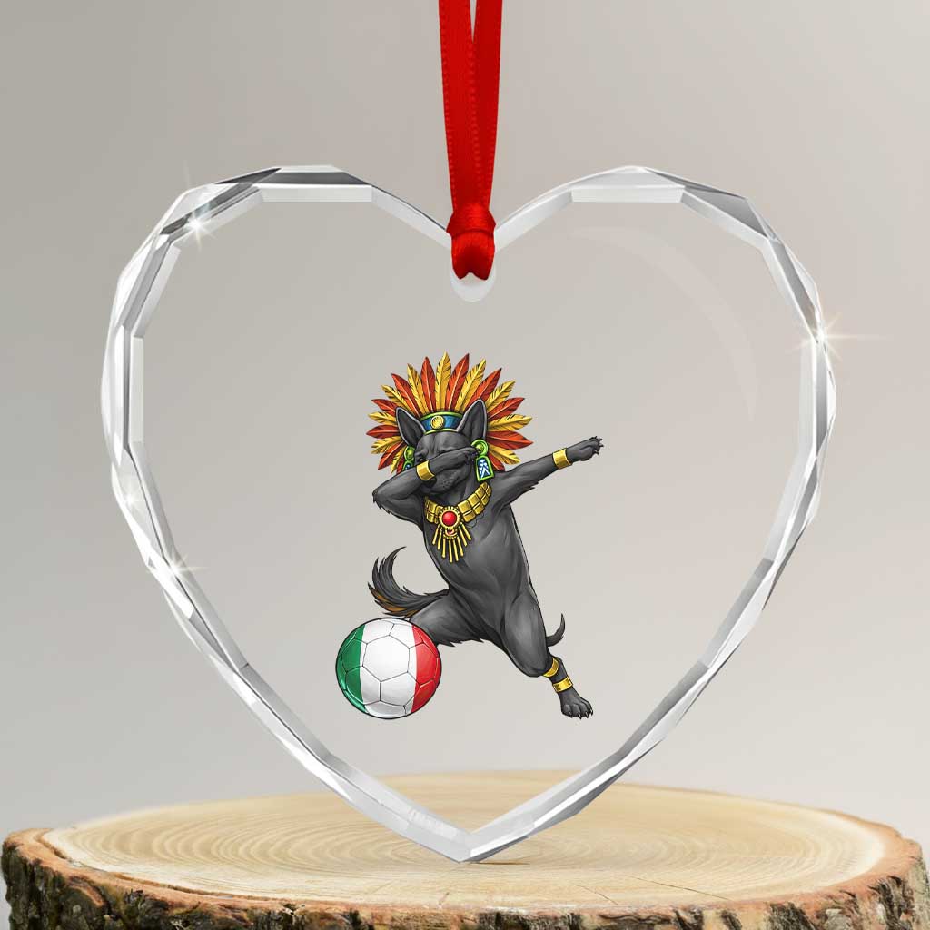Aztec Xolo Dog Soccer Heart Crystal Glass Ornament Mexican Heritage Fan Gift TS12 Transparent Glass 3'' Heart Print Your Wear