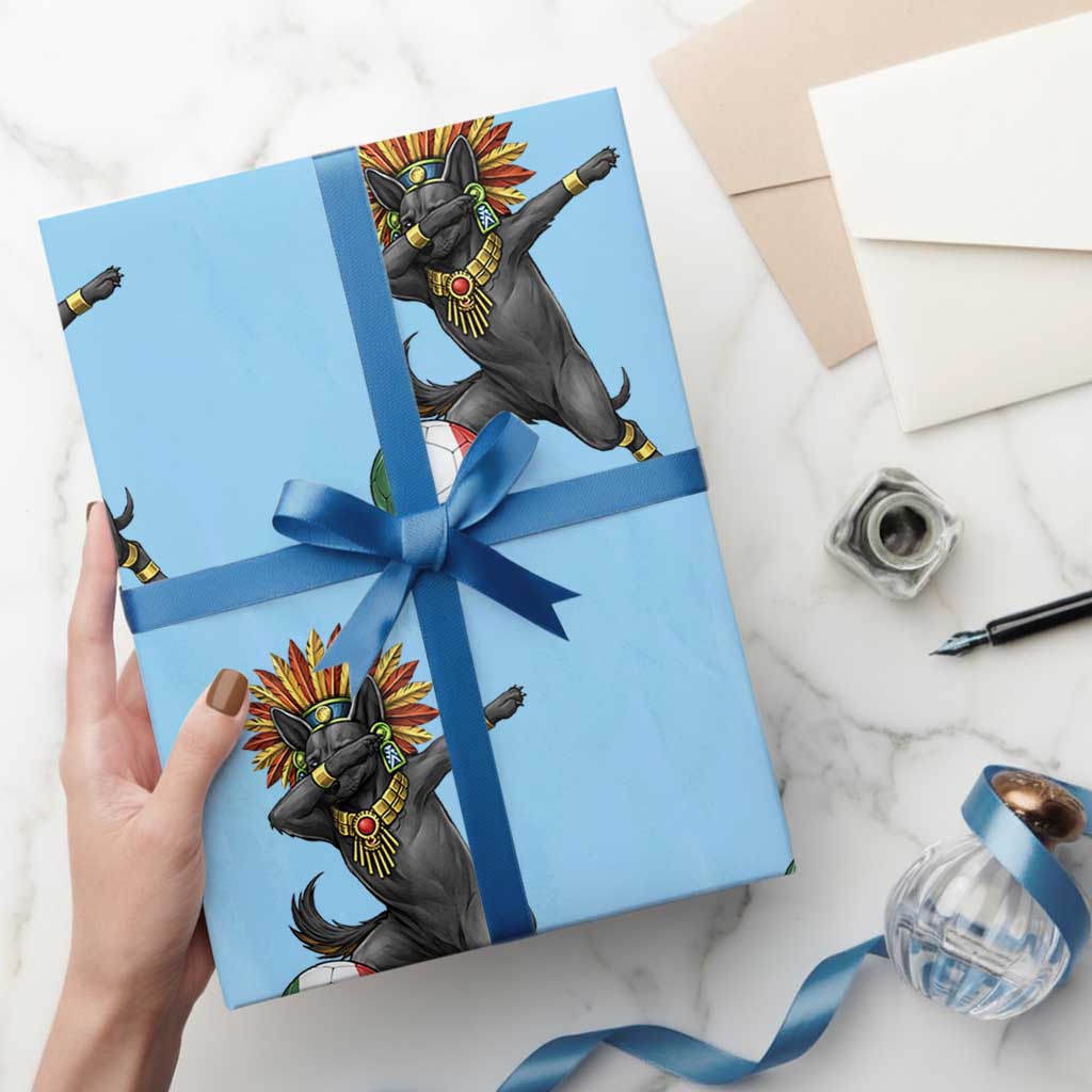 Aztec Xolo Dog Soccer Wrapping Paper Roll Mexican Heritage Fan Gift TS12 Light Blue Print Your Wear