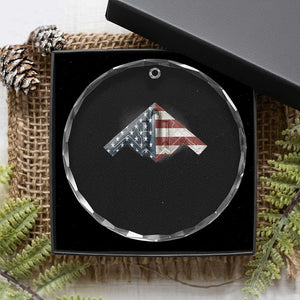 B2 Spirit Crystal Glass Ornament B-2 Bomber Stealth Aircraft Schematic American Flag TS10 Print Your Wear