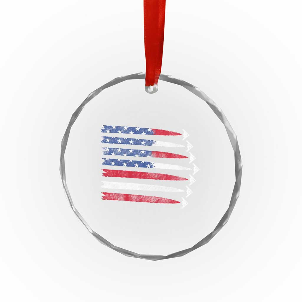 B2 Spirit Crystal Glass Ornament B-2 Stealth Bomber Aircraft American Flag Patriotic TS10 Transparent Glass 3'' Circle Print Your Wear