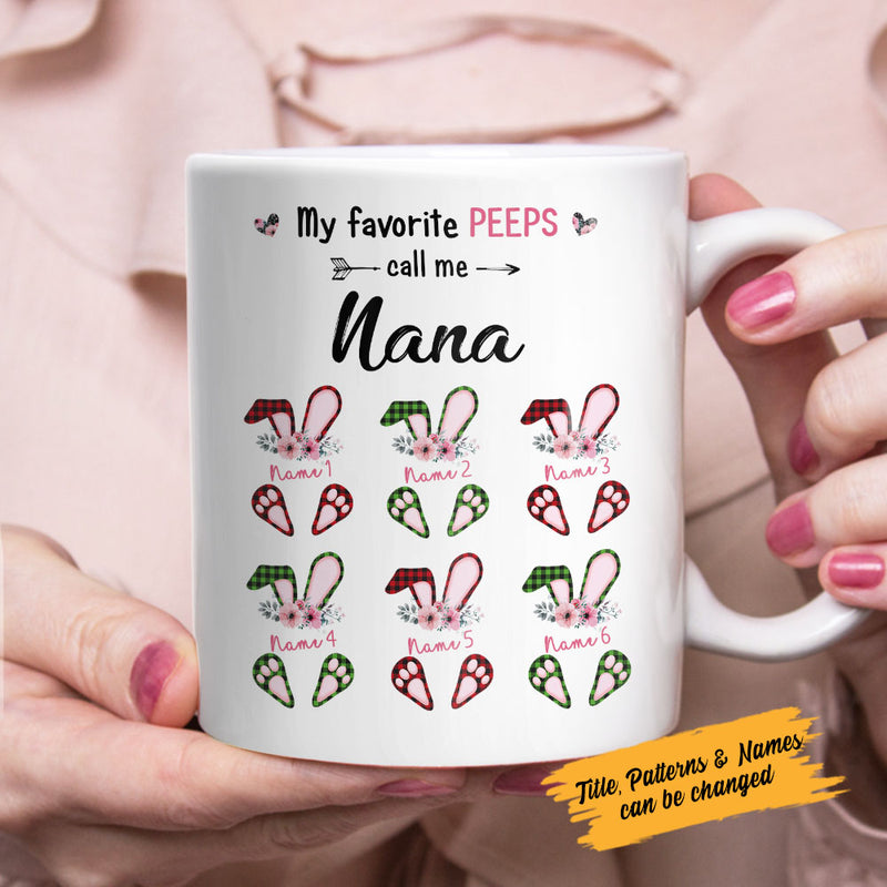 Easter Personalized Grandma Easter Bunny Mug CTM One Size 11oz size Custom - Printyourwear