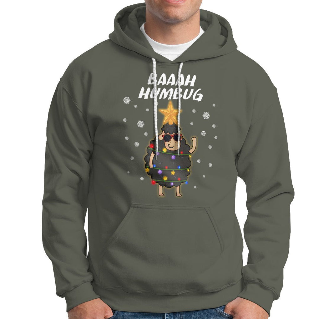 Baaah Humbug Funny Sheep Anti Christmas Lights Hoodie TS09 Printyourwear