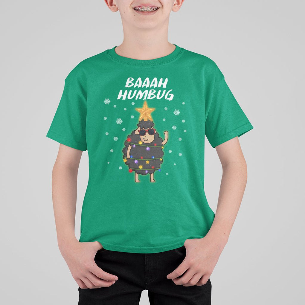 Baaah Humbug Funny Sheep Anti Christmas Lights T Shirt For Kid TS09 Printyourwear