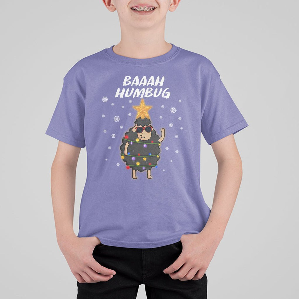 Baaah Humbug Funny Sheep Anti Christmas Lights T Shirt For Kid TS09 Printyourwear