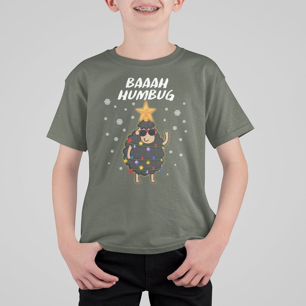 Baaah Humbug Funny Sheep Anti Christmas Lights T Shirt For Kid TS09 Printyourwear
