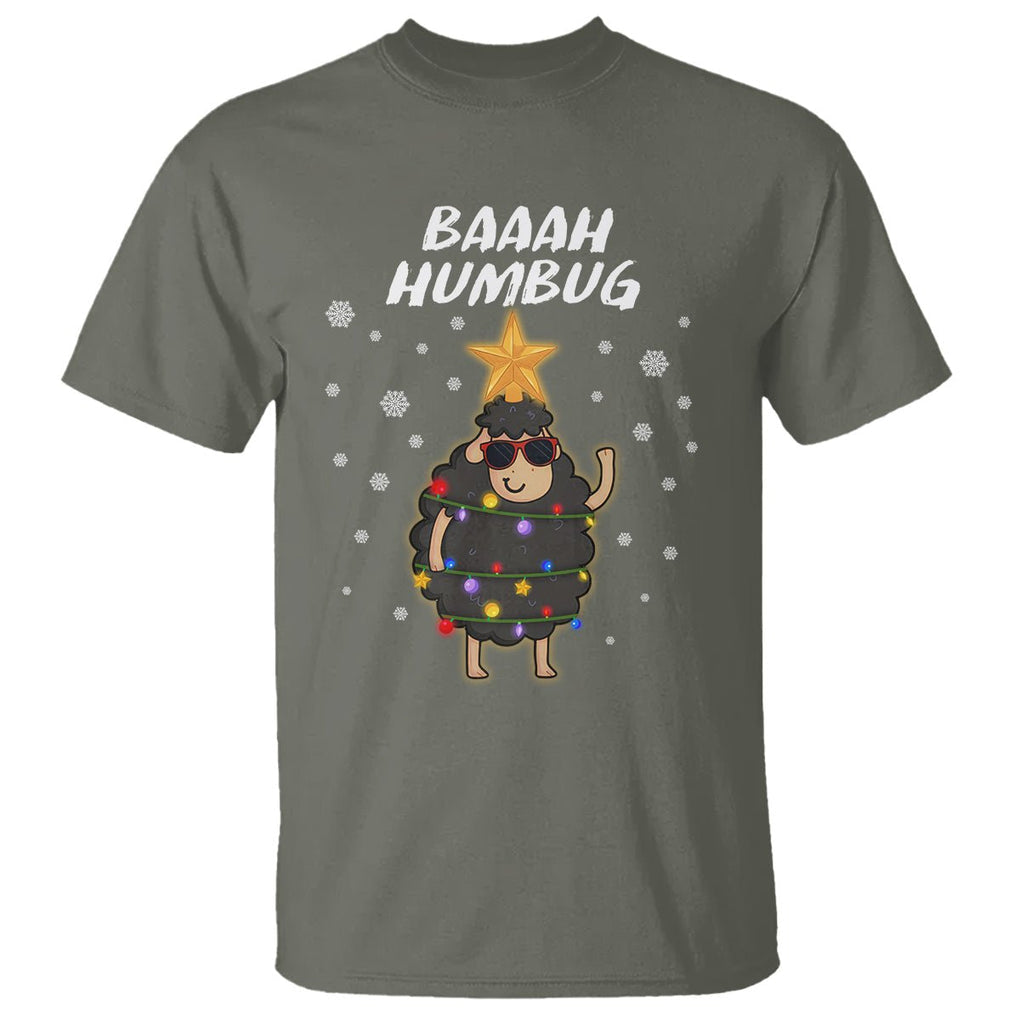 Baaah Humbug Funny Sheep Anti Christmas Lights T Shirt TS09 Printyourwear