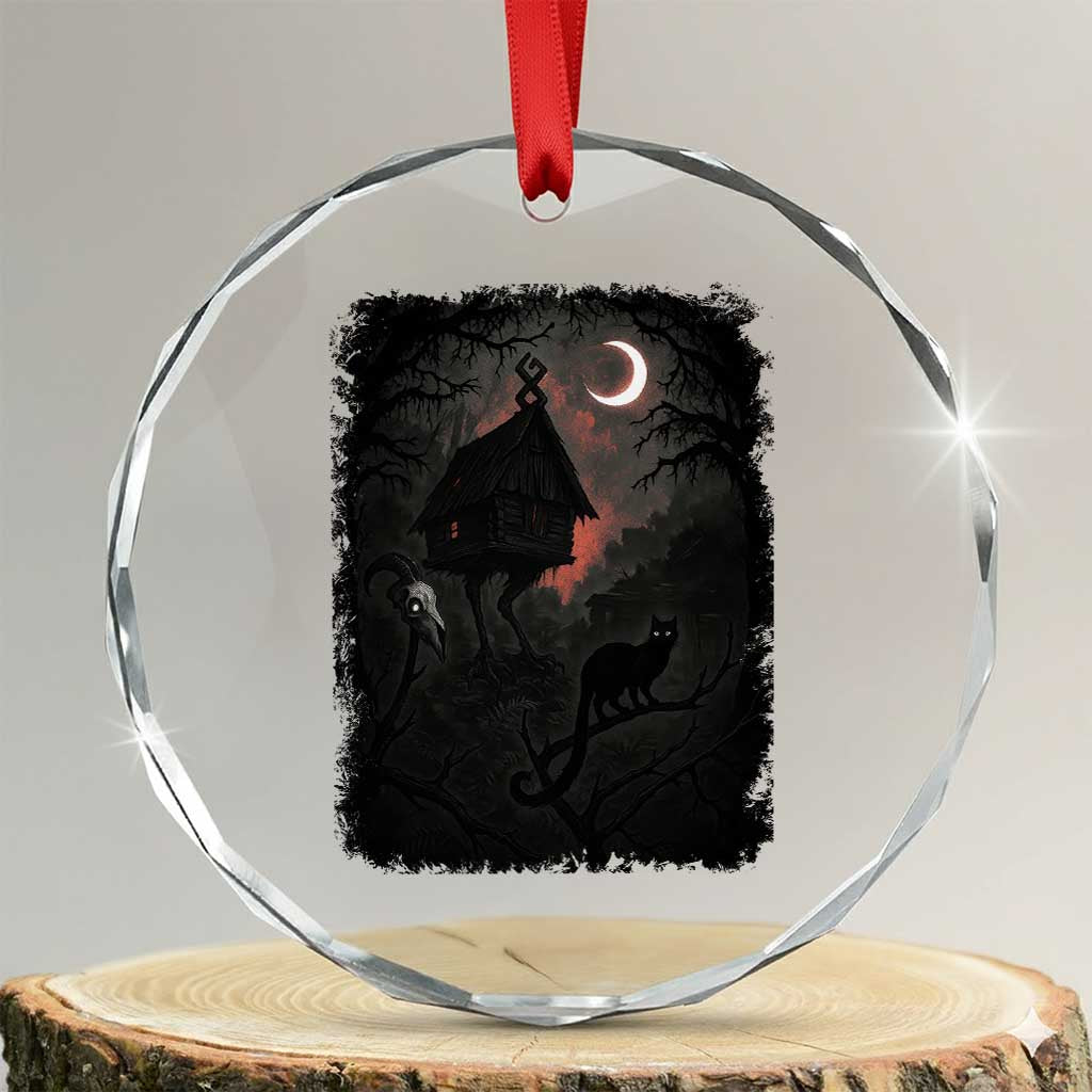Baba Yaga House Crystal Glass Ornament Gothic Slavic Folklore Russia Fairy Tale TS10 Transparent Glass 3'' Circle Print Your Wear