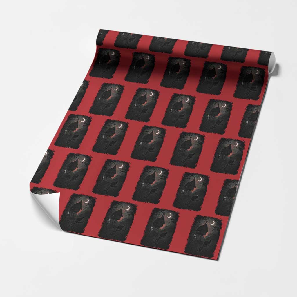 Baba Yaga House Wrapping Paper Roll Gothic Slavic Folklore Russia Fairy Tale TS10 Red Print Your Wear