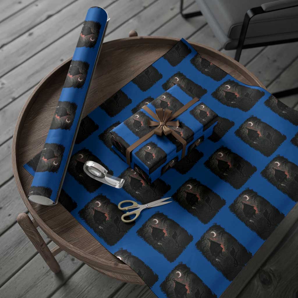 Baba Yaga House Wrapping Paper Roll Gothic Slavic Folklore Russia Fairy Tale TS10 Blue Print Your Wear