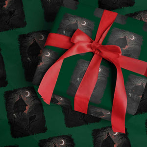 Baba Yaga House Wrapping Paper Roll Gothic Slavic Folklore Russia Fairy Tale TS10 Green Print Your Wear