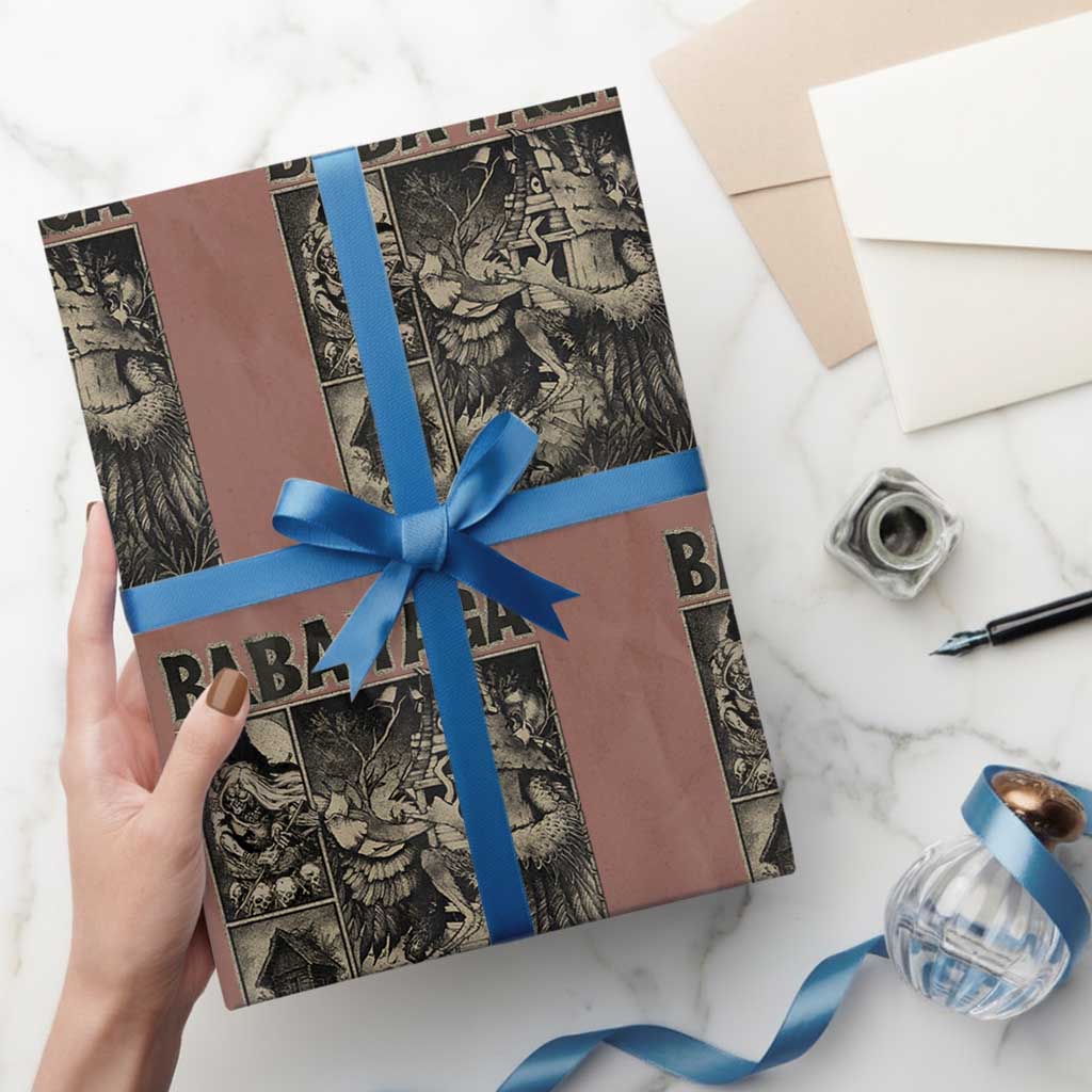 Baba Yaga House Wrapping Paper Roll Slavic Folklore Russia Fairy Tale Horror Fans TS10 Mocha Print Your Wear