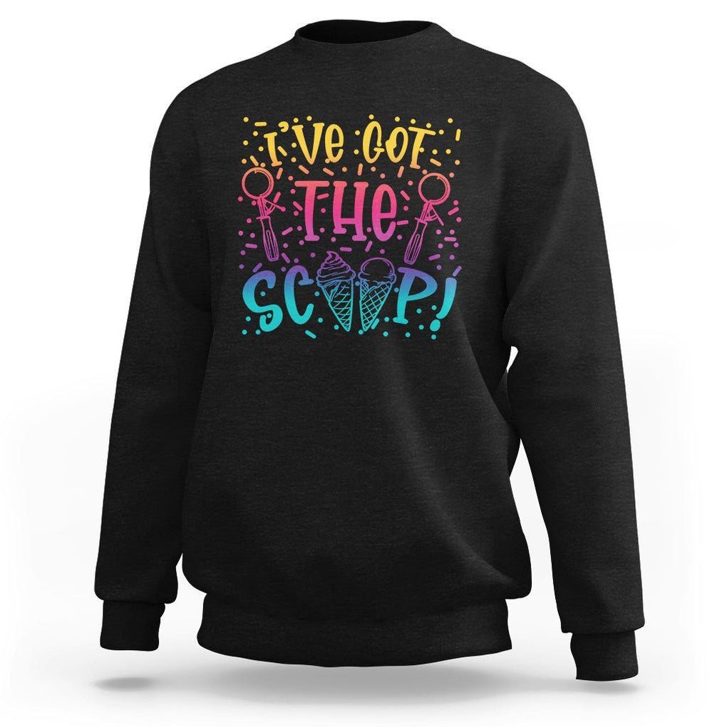 Baby Announcement Sweatshirt I've Got The Scoop Ice Cream Blue Pink Gender Reveal Baby Shower TS02 Black Printyourwear