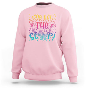 Baby Announcement Sweatshirt I've Got The Scoop Ice Cream Blue Pink Gender Reveal Baby Shower TS02 Light Pink Printyourwear