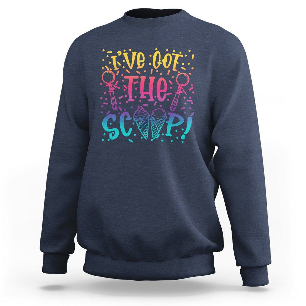 Baby Announcement Sweatshirt I've Got The Scoop Ice Cream Blue Pink Gender Reveal Baby Shower TS02 Navy Printyourwear