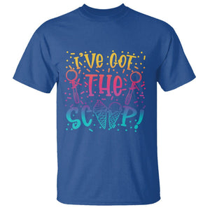 Baby Announcement T Shirt I've Got The Scoop Ice Cream Blue Pink Gender Reveal Baby Shower TS02 Royal Blue Printyourwear