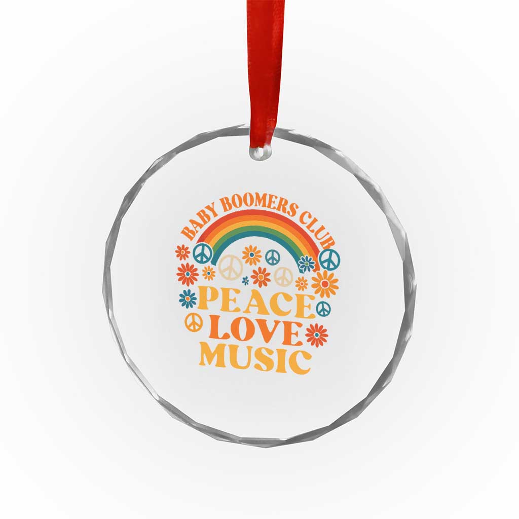 Baby Boomers Generation Crystal Glass Ornament Peace Love Music 60s Hippe TS10 Print Your Wear