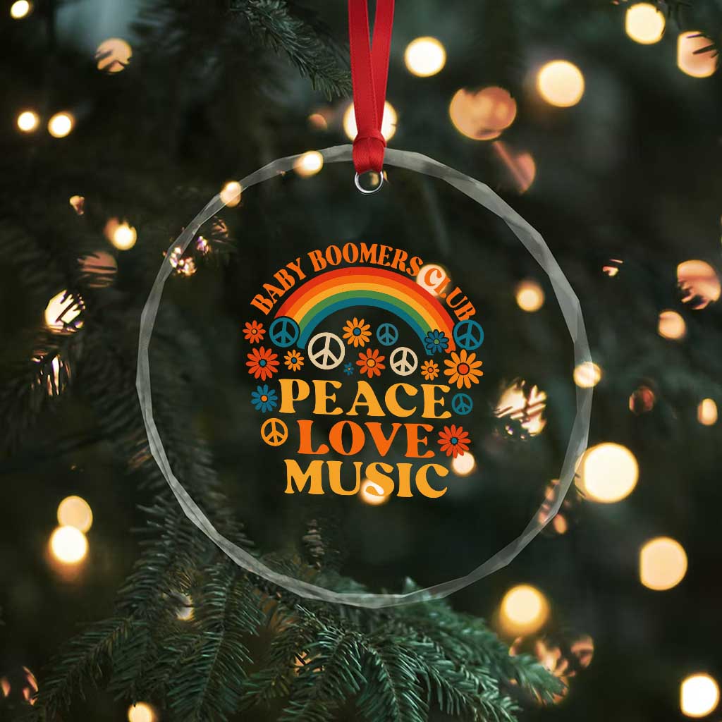 Baby Boomers Generation Crystal Glass Ornament Peace Love Music 60s Hippe TS10 Print Your Wear