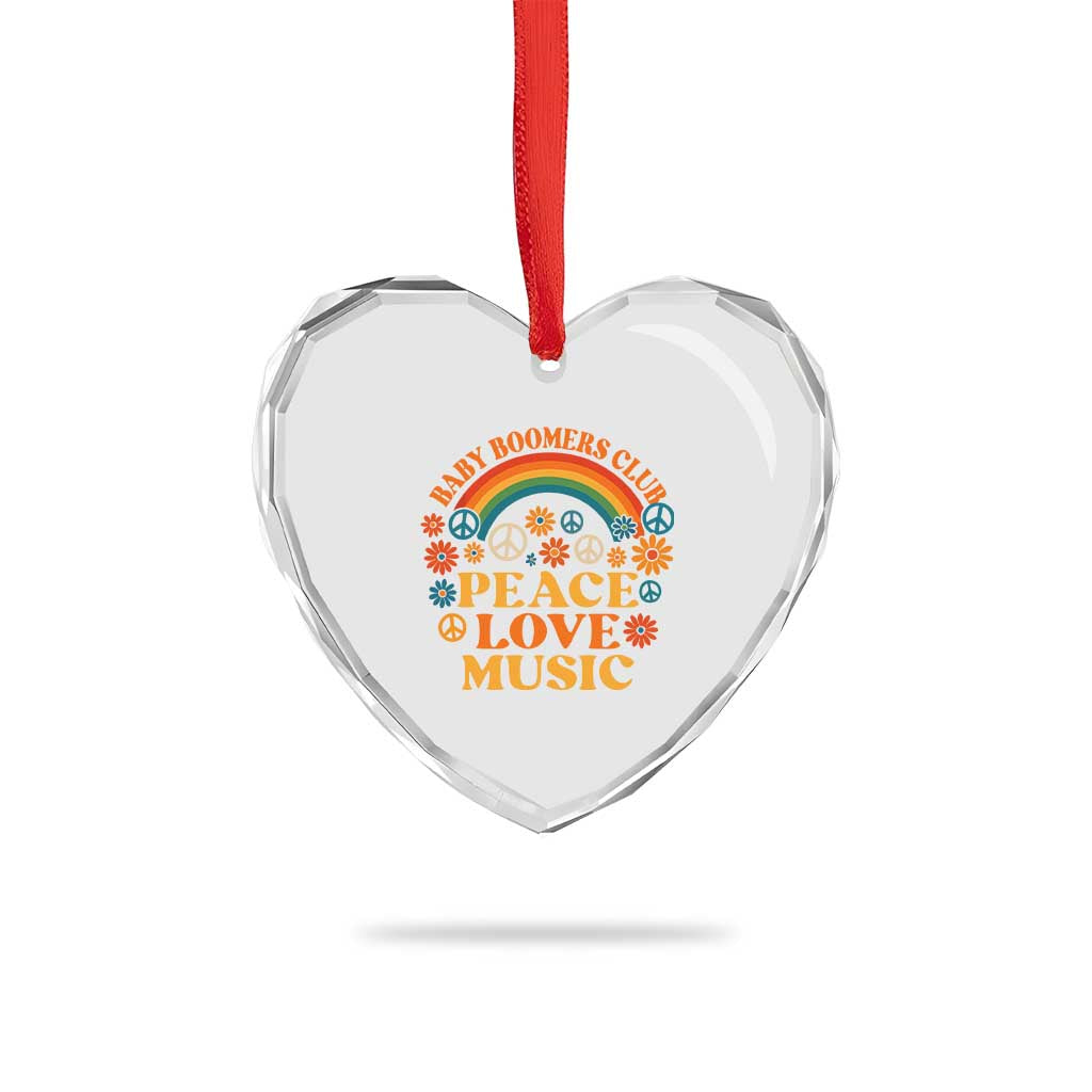 Baby Boomers Generation Heart Crystal Glass Ornament Peace Love Music 60s Hippe TS10 Print Your Wear