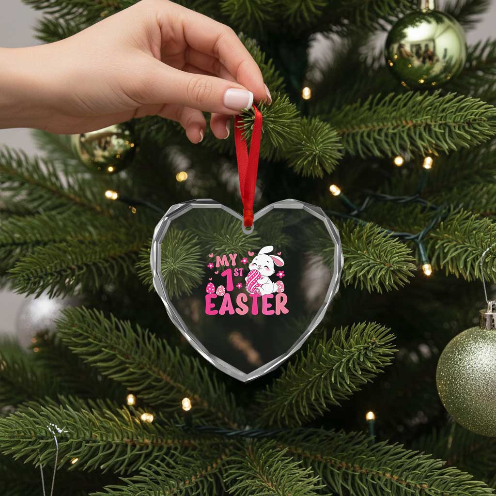 Baby First Easter Heart Crystal Glass Ornament Cute Newborn Gift Bunny Rabbit TS10 Print Your Wear