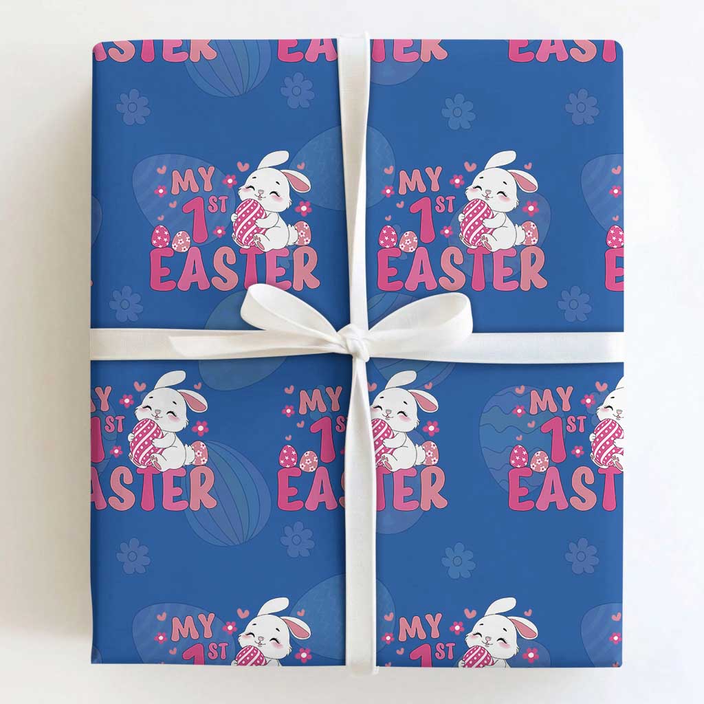 Baby First Easter Wrapping Paper Roll Cute Newborn Gift Bunny Rabbit TS10 Royal Blue Print Your Wear
