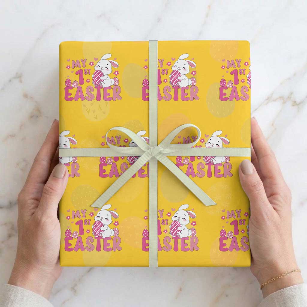 Baby First Easter Wrapping Paper Roll Cute Newborn Gift Bunny Rabbit TS10 Yellow Print Your Wear
