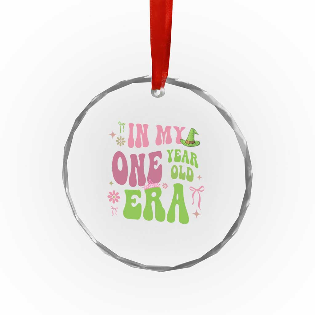Baby Girl First Birthday Outfit Crystal Glass Ornament In My One Year Old Era Witch Pink Green TS10 Print Your Wear