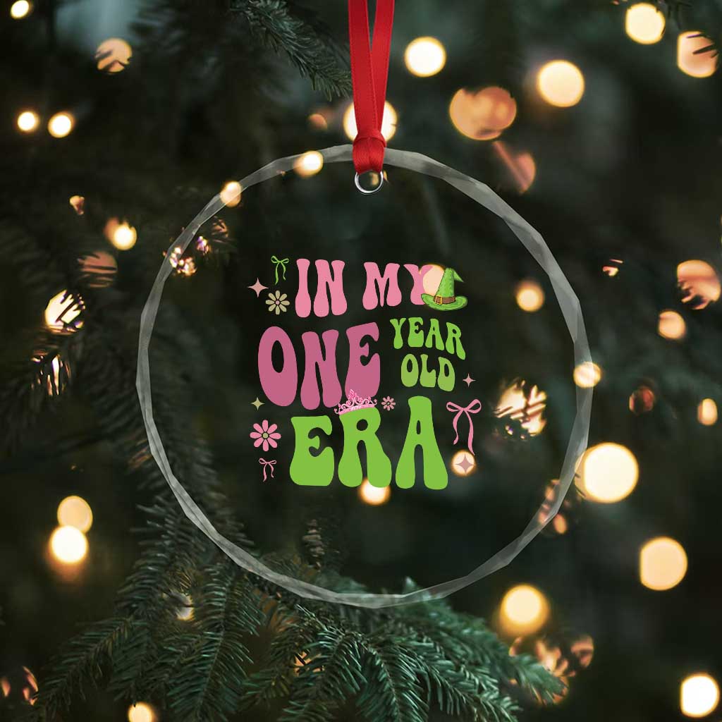 Baby Girl First Birthday Outfit Crystal Glass Ornament In My One Year Old Era Witch Pink Green TS10 Print Your Wear