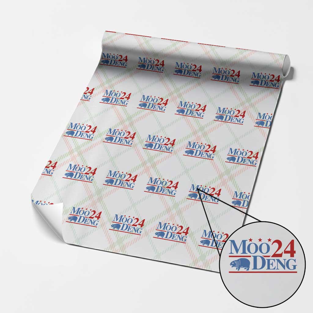 Baby Hippo Moo Deng 2024 Wrapping Paper Roll Pygmy Hippopotamus TS02 Christmas Plaid Print Your Wear