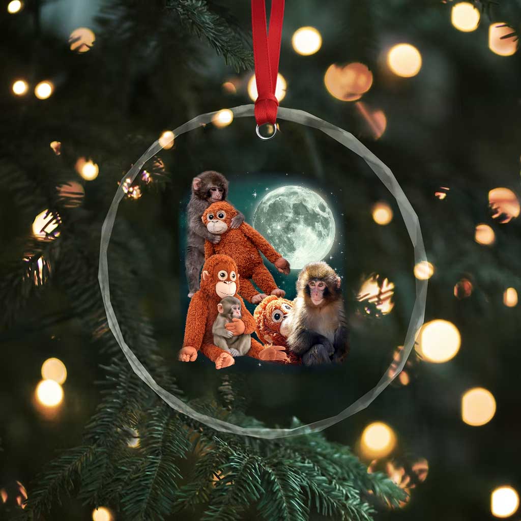 Baby Monkey Punch Crystal Glass Ornament Three Punch Moon Orange Toy TS11 Print Your Wear