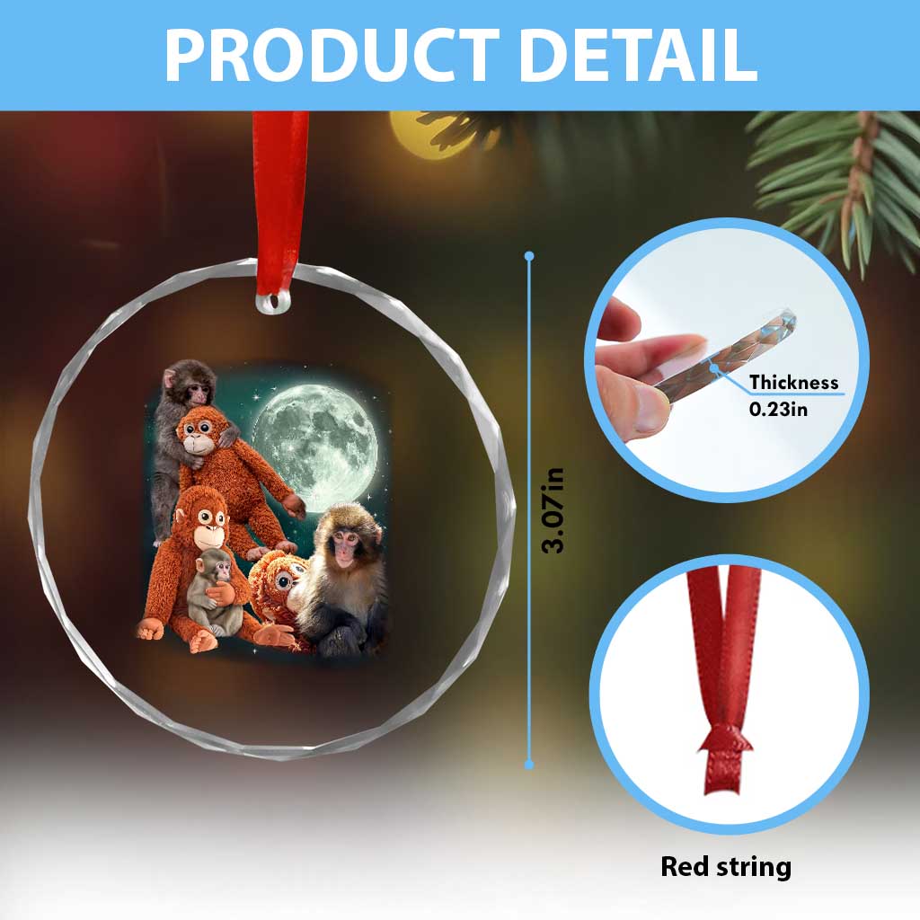 Baby Monkey Punch Crystal Glass Ornament Three Punch Moon Orange Toy TS11 Print Your Wear