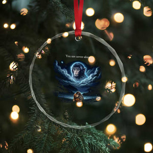 Baby Monkey Punch Crystal Glass Ornament You Are Never Alone Brave TS14 Print Your Wear