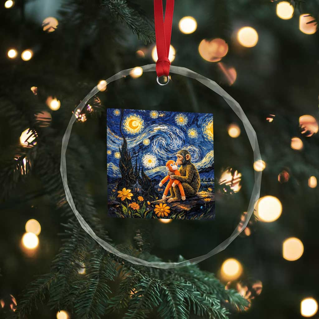 Baby Monkey Punch Starry Night Viral Trend Crystal Glass Ornament TS14 Print Your Wear
