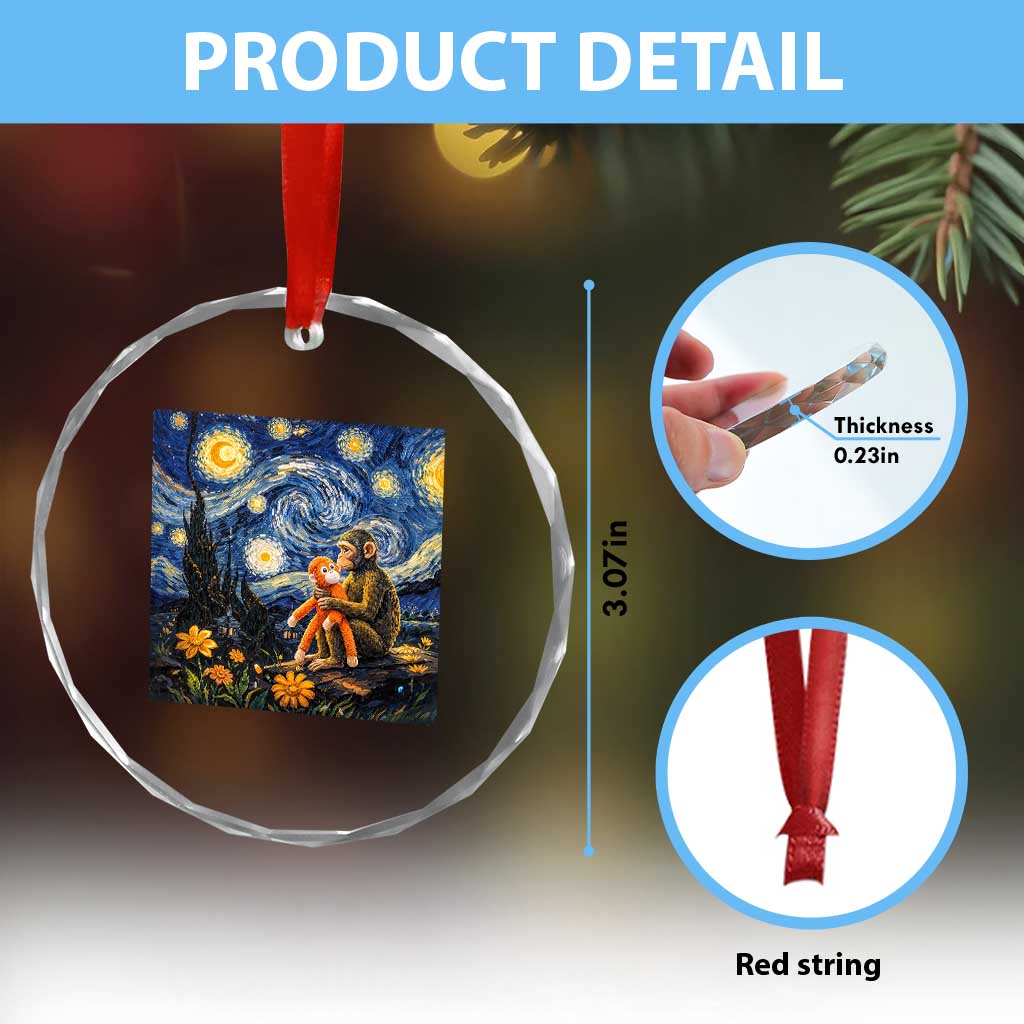 Baby Monkey Punch Starry Night Viral Trend Crystal Glass Ornament TS14 Print Your Wear