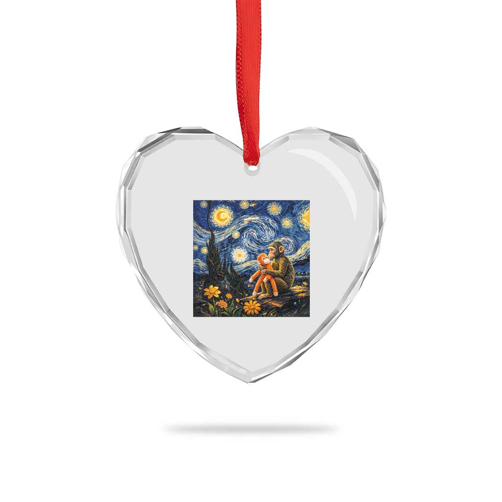 Baby Monkey Punch Starry Night Viral Trend Heart Crystal Glass Ornament TS14 Print Your Wear