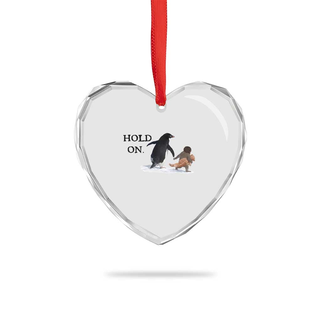 Baby Monkey Punch Viral Trend Heart Crystal Glass Ornament Hold On TS14 Print Your Wear
