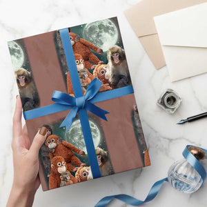 Baby Monkey Punch Wrapping Paper Roll Three Punch Moon Orange Toy TS11 Mocha Print Your Wear