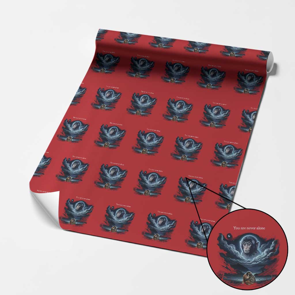 Baby Monkey Punch Wrapping Paper Roll You Are Never Alone Brave TS14 Red Print Your Wear