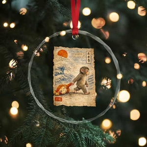 Baby Punch the Monkey Japanese Style Graphic Crystal Glass Ornament Dragging Plush Toy Vintage Art Gift TS02 Print Your Wear