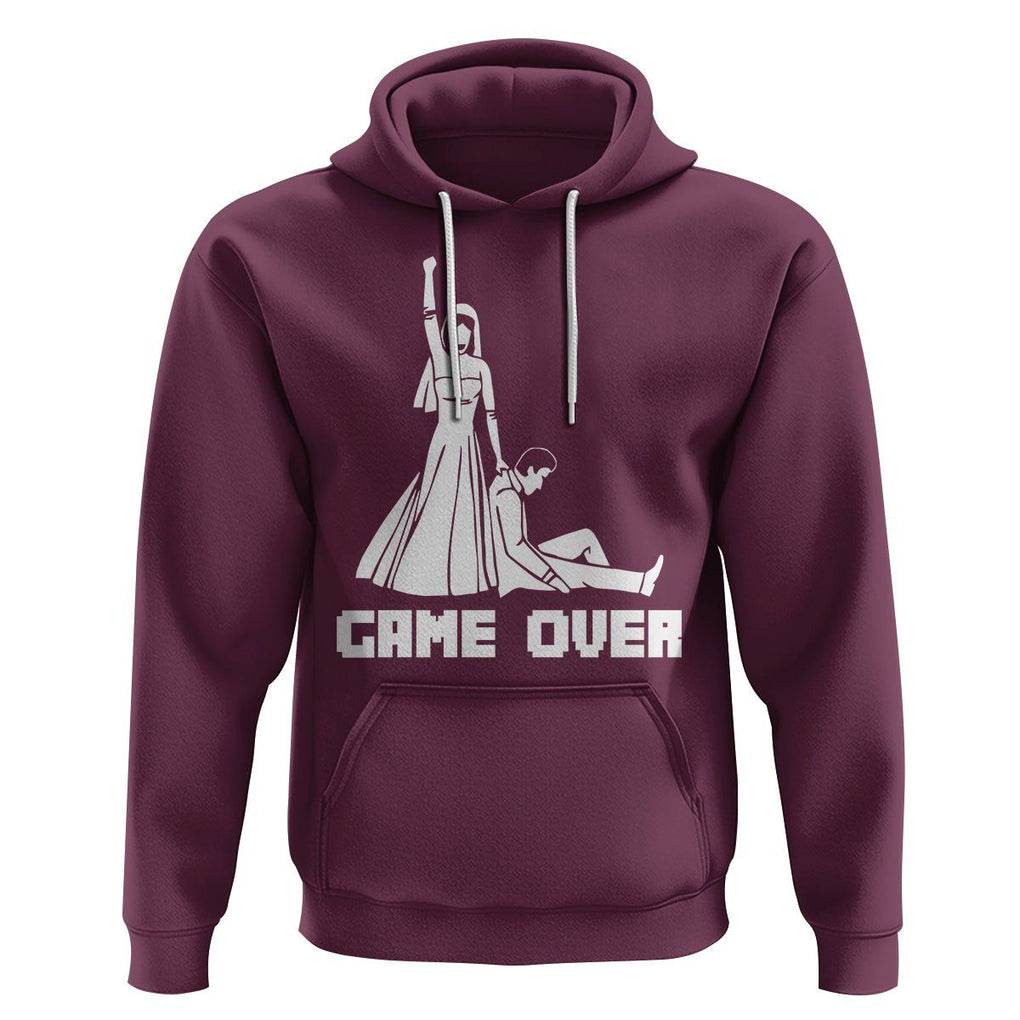 Bachelor Party Hoodie Game Over TS02 Maroon Printyourwear