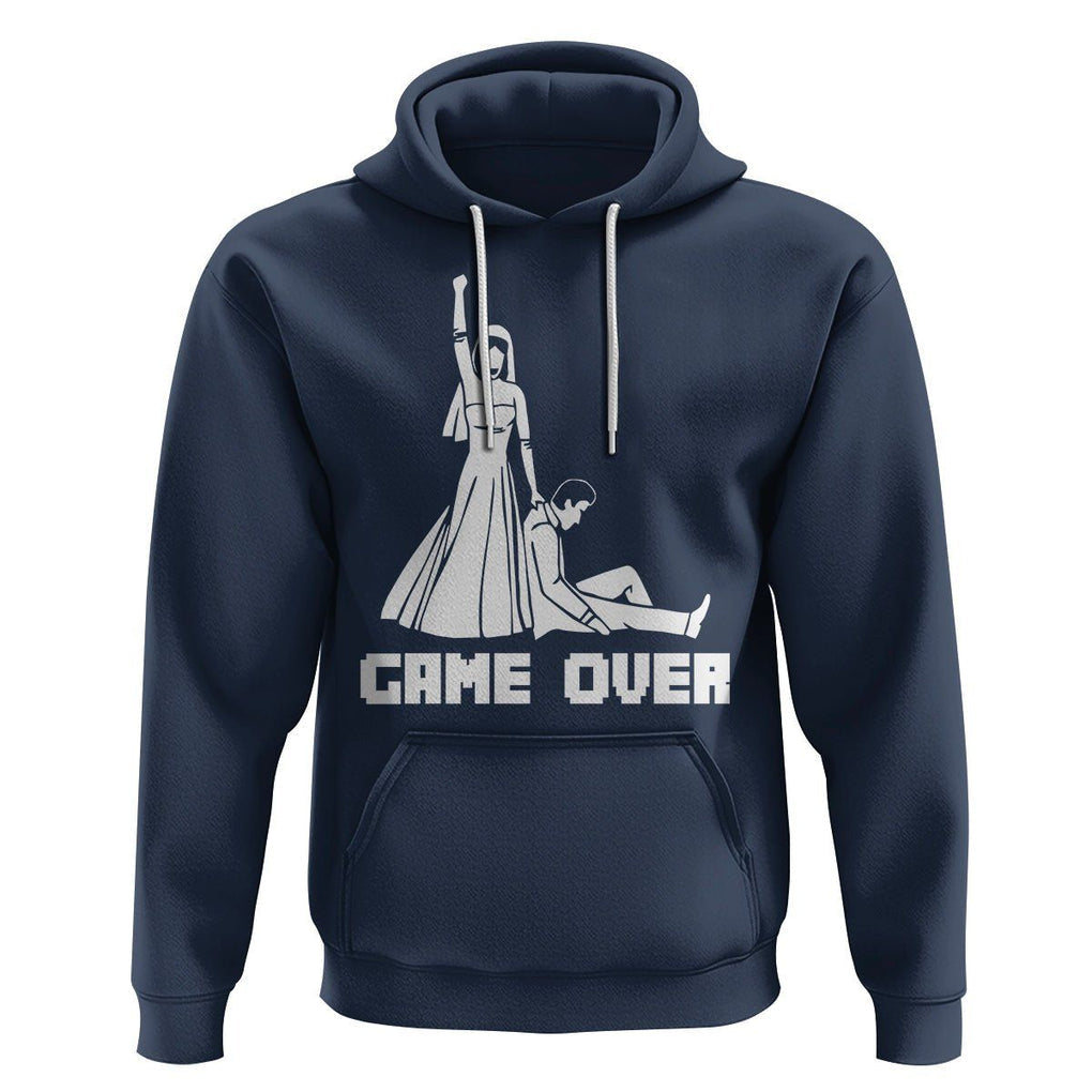 Bachelor Party Hoodie Game Over TS02 Navy Printyourwear