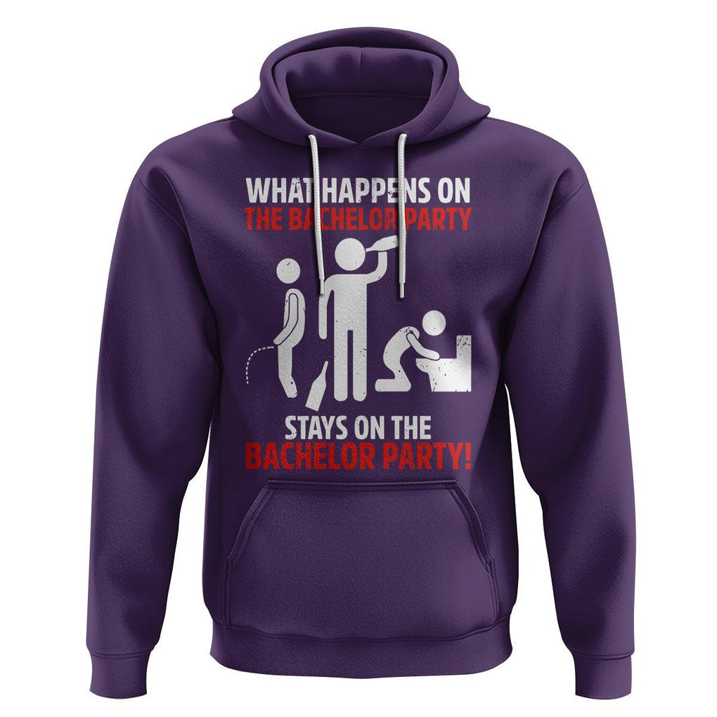 Bachelor Party Hoodie What Happens On The Bachelor Party Stays On The Bachelor Party TS02 Purple Printyourwear